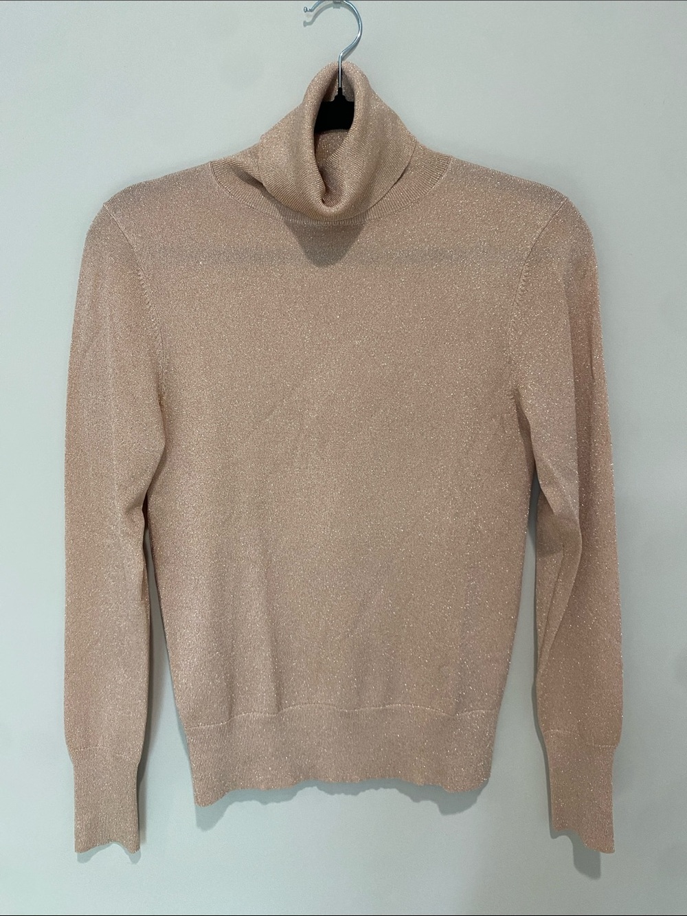 kate spade Metallic Blush Ribber Knit Turtleneck
